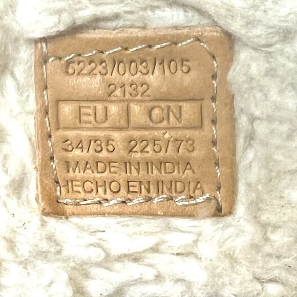 Zara Brown Leather Ankle Boot Lace/Zip Up Big Kids Sz EU 34/35 US 3.5/4 Faux Fur - Picture 10 of 11